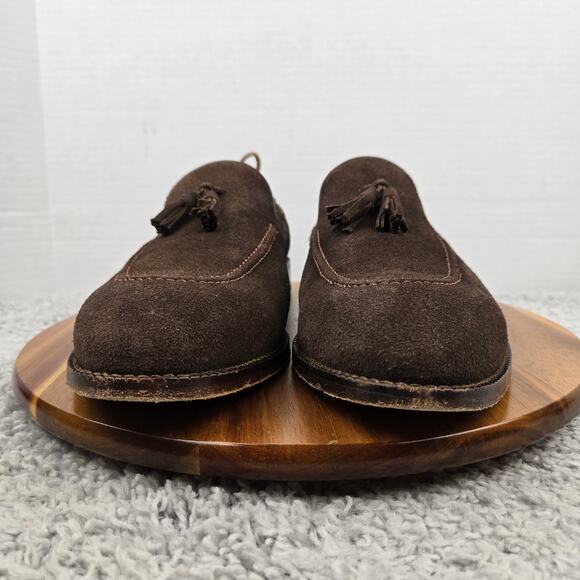 Beckett Simonon Mens 13 Bernard Brown Suede Almond Toe Tassel Loafer Dress Shoe - Picture 4 of 14